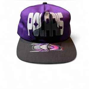 Vintage Polaris purple and black snapback hat.